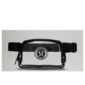 Lululemon Unisex Clear Belt Bag Logo‎ Black Water Resistant Adjustable Strap 1L